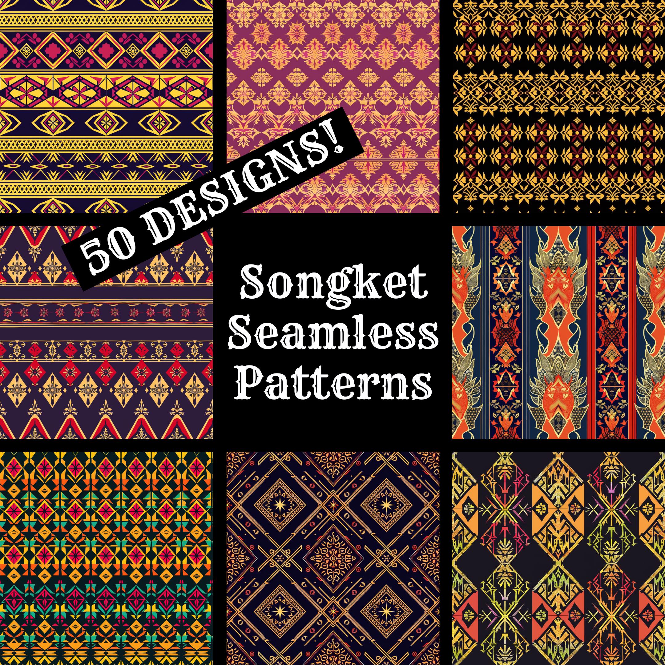 Songket Seamless Digital Paper, Songket Printable Scrapbook