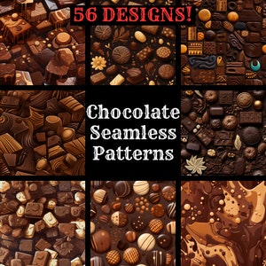 Papel digital sin costuras de chocolate, texturas sin costuras de papel de álbum de recortes imprimible, descarga instantánea, paquete de patrones de chocolate de uso comercial