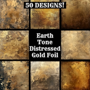 Erdton Distressed Goldfolie Papier, Goldfolie Bedruckbares Papier, Erdton Distressed Goldfolie Journal Zubehör, Journal Einsätze