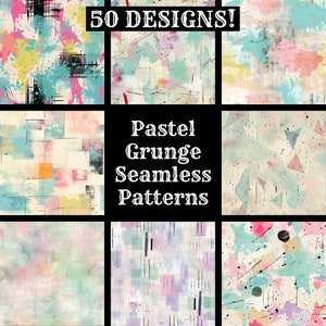 Pastel Grunge Seamless Paper Textures: Scrapbook Printable (Digital Download)