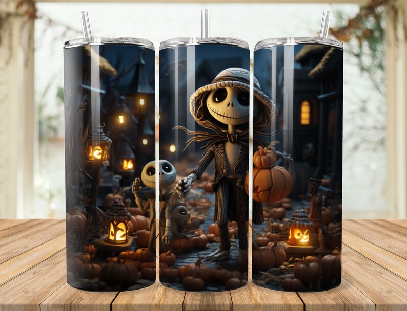 a halloween scene with jack and jack pumpkins