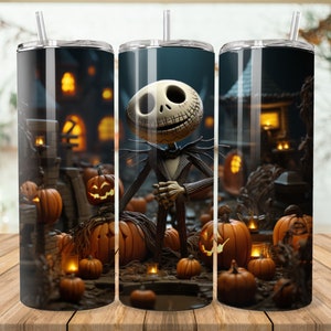 a halloween scene with jack skellingy and jack skellingy pumpkins