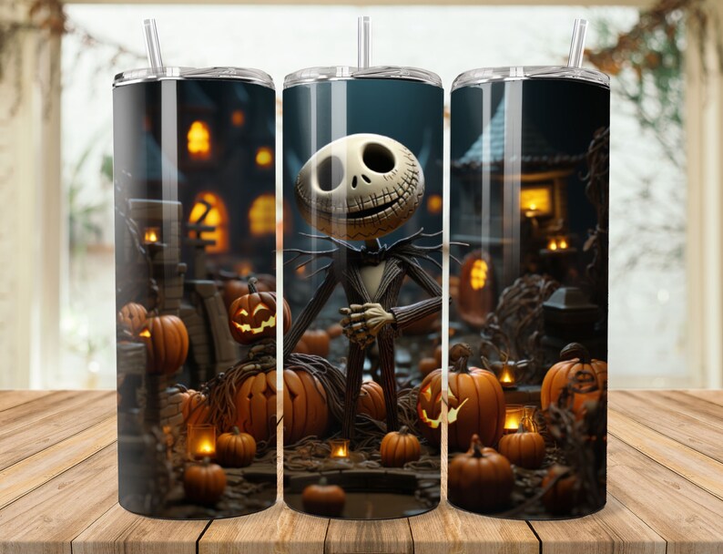 a halloween scene with jack skellingy and jack skellingy pumpkins