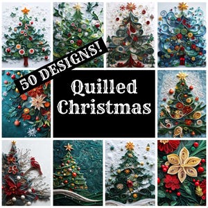 Quilling Weihnachten Journal Papier, Quilling Weihnachten druckbares Papier, Vintage Quilling Weihnachten, Journal Zubehör, Journal Einsätze