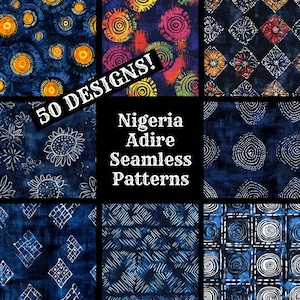 a collection of nine different patterns with the words, 50 designs