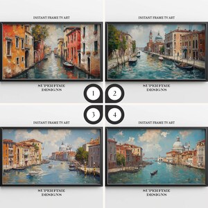 Frame TV Art | Vintage Venice Canal Painting | Neutral DIGITAL Download #TV222