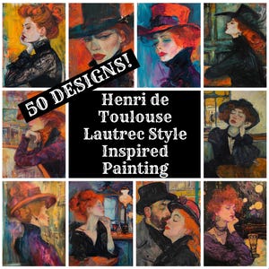Henri de Toulouse Lautrec Style Inspired Painting Journal Paper, Printable Paper, Vintage Journal Supplies, Journal Inserts