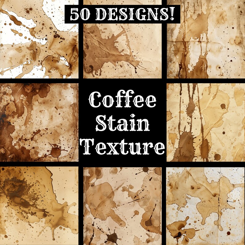Coffee Stain Texture Paper: Vintage Journal Inserts (digital Download ...