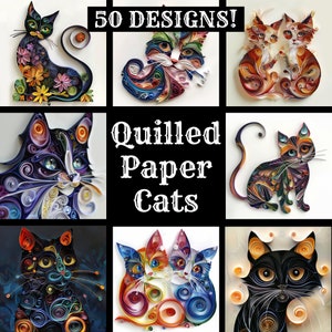 Papier Quilling Chats, Papier Quilling Chats, Papier imprimable, Quilling Paper Chats, Quilling Paper Chats, Fournitures pour journaux intimes, Hors-texte