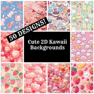 Leuke 2D kawaii-achtergronden Journaalpapier, afdrukbaar papier, vintage benodigdheden voor dagboeken, inlegvellen