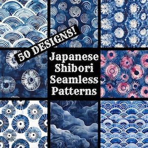 Japanese Shibori Seamless Digital Paper, Japanese Shibori Printable Scrapbook Paper Seamless Textures, Digital Instant Download