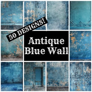 Antique Blue Wall Journal Paper, Antique Blue Wall Printable Paper, Vintage Journal Supplies, Journal Inserts