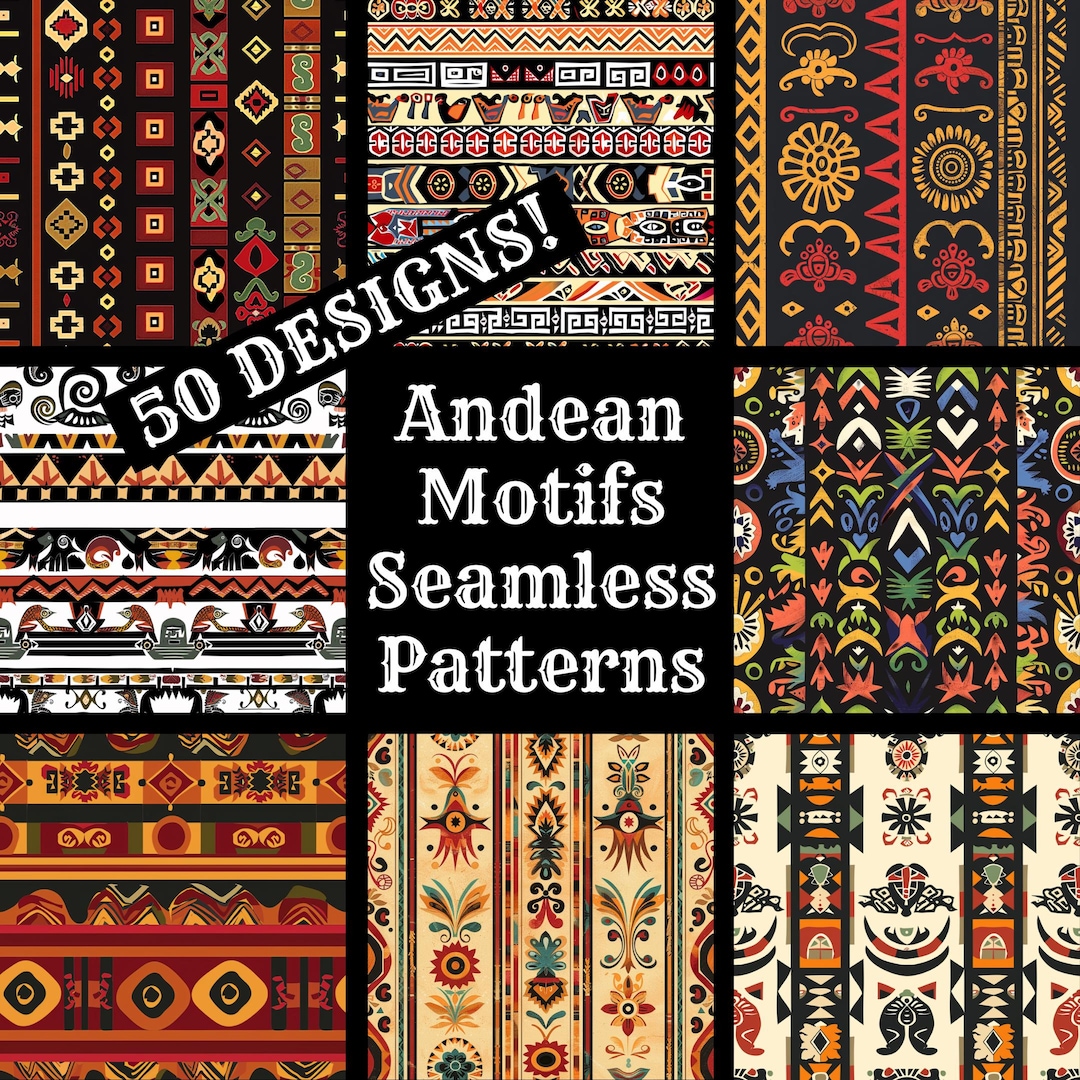 Andean Motifs Seamless Patterns: Digital Scrapbook Paper (digital ...