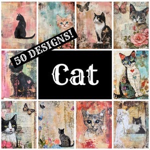 a collage of cats with the words 50 designs
