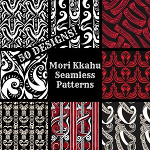 Mori Kkahu Seamless Digital Paper, Mori Kkahu Printable Scrapbook Paper ...