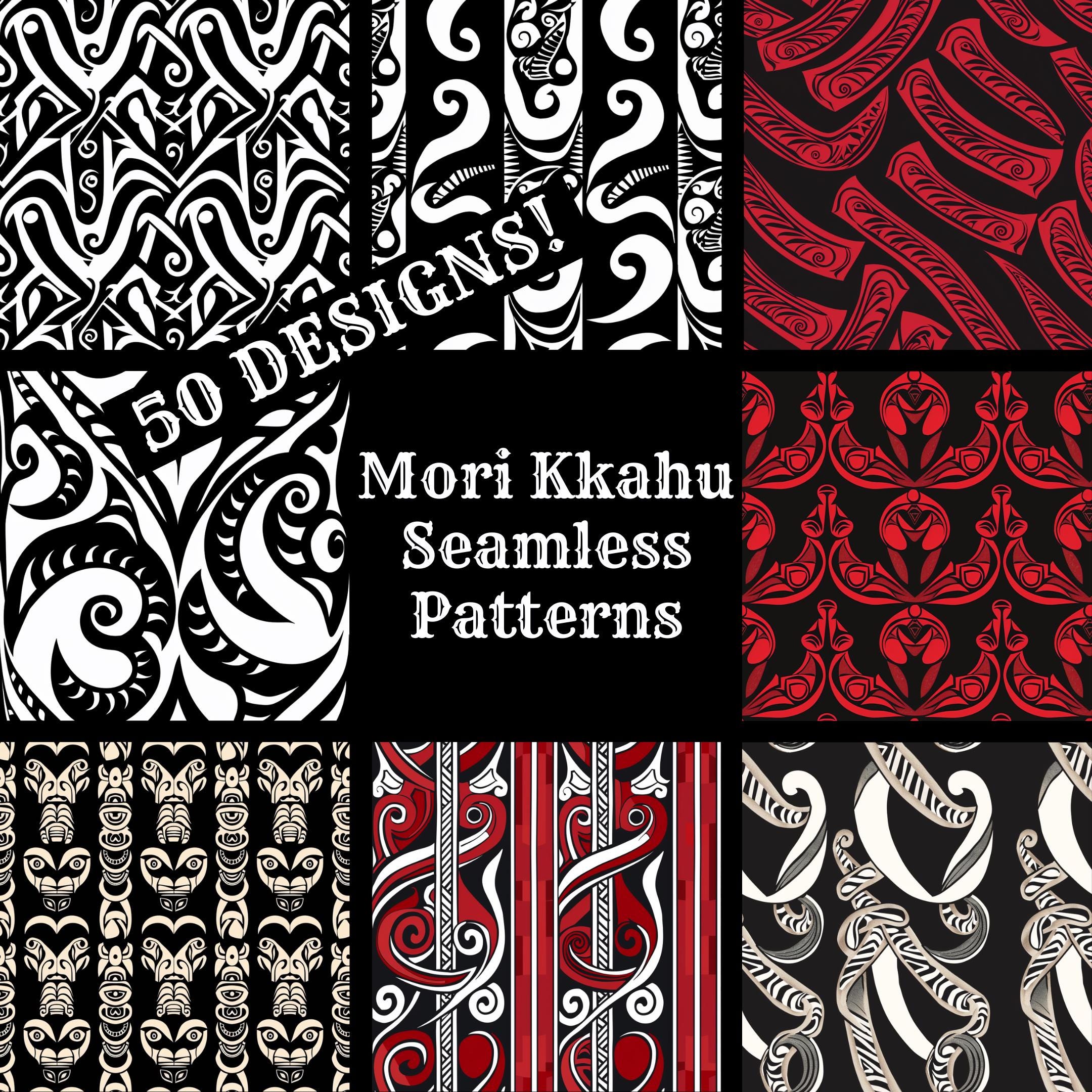 Mori Pattern Mori Kkahu Seamless Pattern: Printable Scrapbook Paper (digital ...