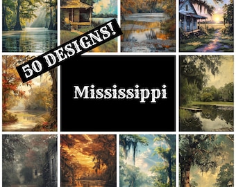 Papier journal Mississippi : hors-texte d'album vintage (téléchargement numérique)