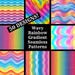 Rainbow Gradient Seamless Paper: Wavy Texture Designs (digital Download ...