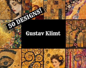 Gustav Klimt Journal Paper, Gustav Klimt Printable Paper, Vintage Gustav Klimt, Gustav Klimt Journal Supplies, Journal Inserts