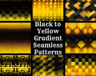 Black to Yellow Gradient Seamless Pattern: Scrapbook Paper (Digital Download)