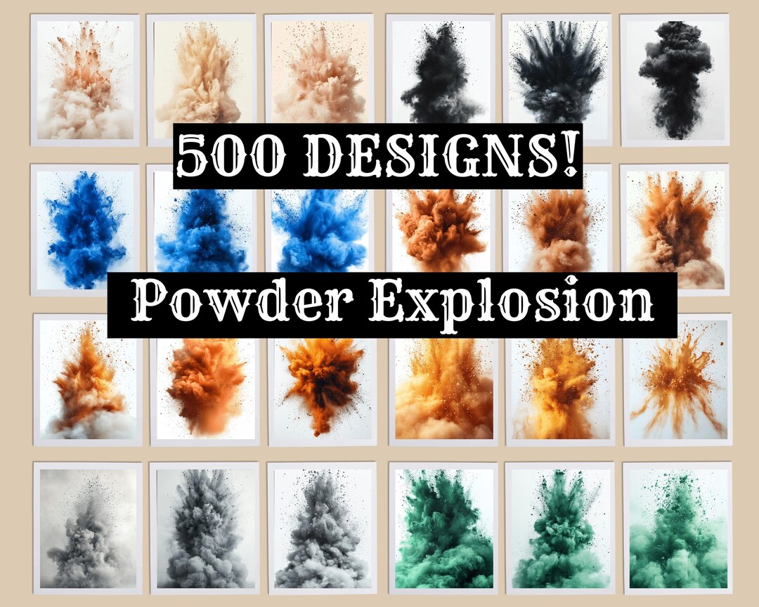 500 Colorful Powder Explosion Backdrops: Photography Overlays (digital ...