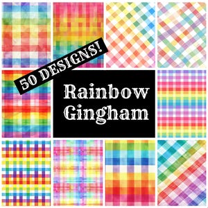 Rainbow Gingham Journal Paper, Printable Paper, Vintage Journal Supplies, Journal Inserts