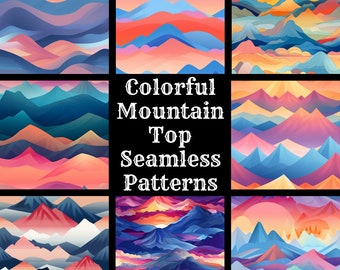 Mountain Landscape | Seamless Patterns | Instant Download | Printable ...
