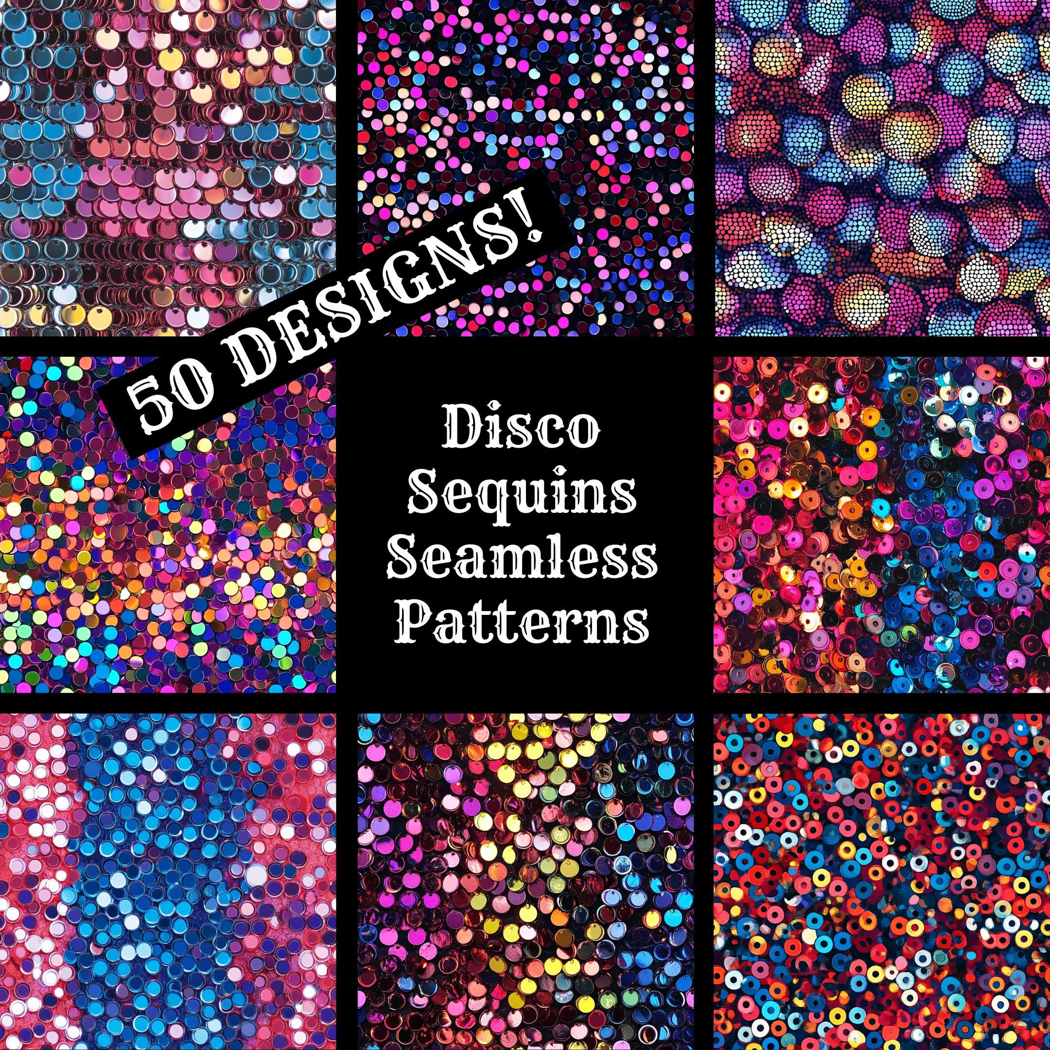 Disco Sequins Seamless Patterns: 50 PNG Digital Papers (digital ...