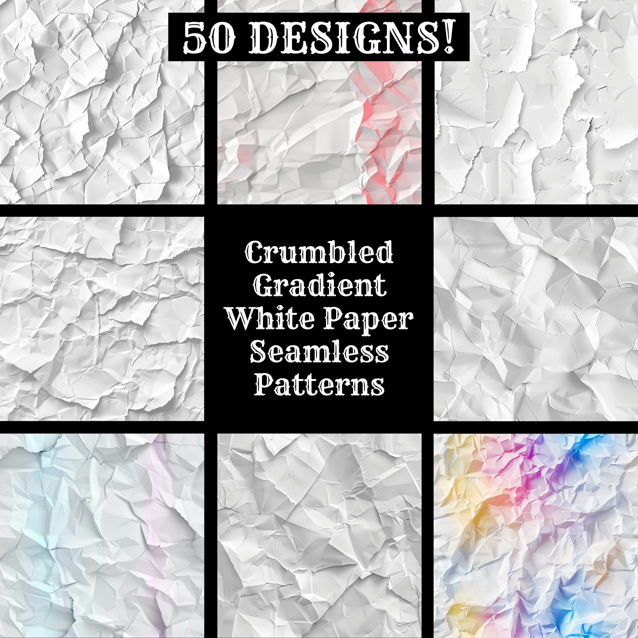 Crumbled Gradient White Paper Seamless Digital Paper - Etsy