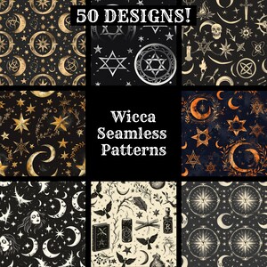 Wicca Seamless Pattern: Digital Scrapbook Paper Textures (PNG) - Etsy