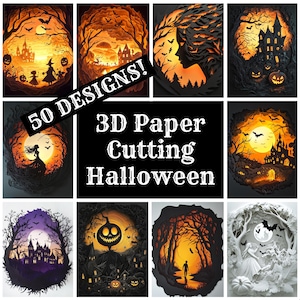 3D Halloween Paper Cutting: Vintage Journal Inserts (Digital Download)