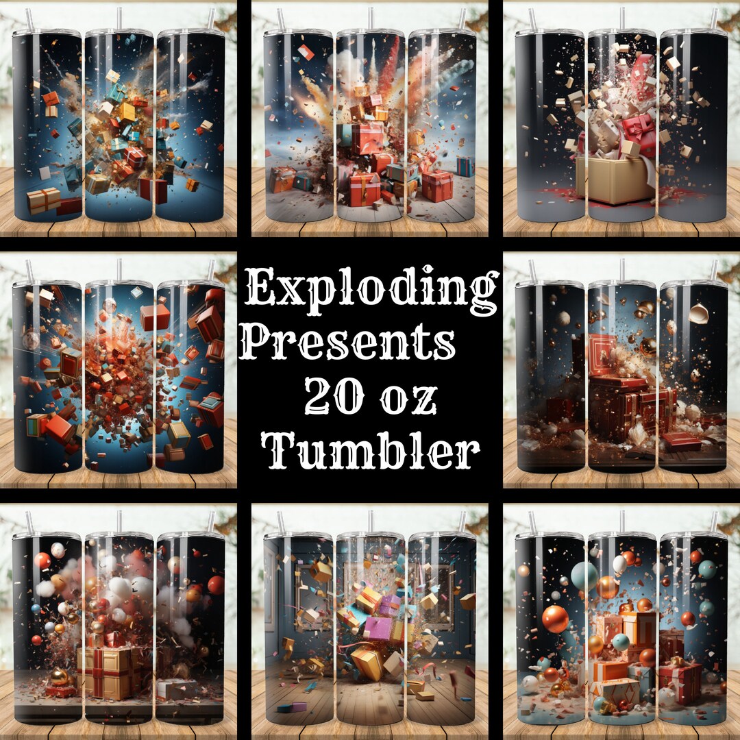 Exploding Presents Tumbler Wrap Bundle 20 Pack 20 Oz Skinny Tumbler ...