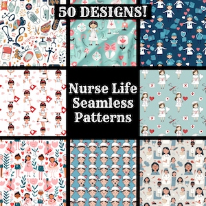 Krankenschwester Leben nahtlose digitales Papier, Krankenschwester Leben druckbare Scrapbook Papier nahtlose Texturen, digitale Sofort Download nahtlose Krankenschwester Leben Wrap