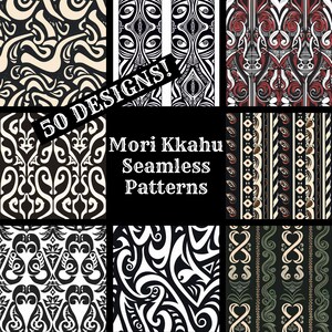 Mori Kkahu Seamless Digital Paper, Mori Kkahu Printable Scrapbook Paper ...