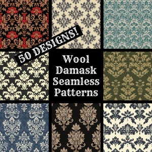 Wolle Damast nahtlose digitales Papier, Wolle Damast druckbare Scrapbook Papier nahtlose Texturen, digitale Sofort Download