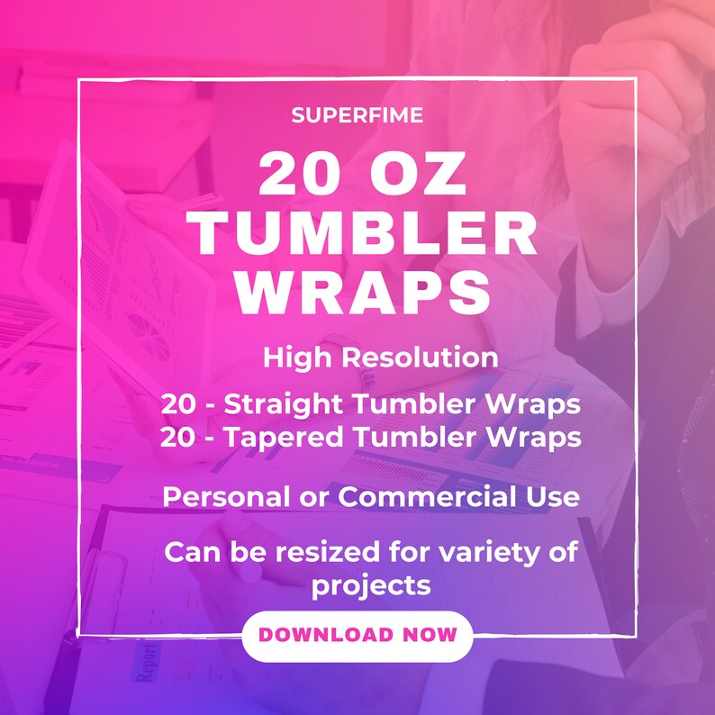 a woman sitting at a desk with a computer and a pink background