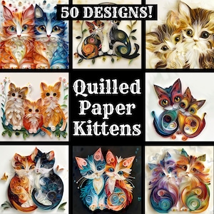 Quilling Papier Kätzchen Papier, Quilling Papier Kätzchen Printable Papier, Quilling Papier, Quilling Papier Kätzchen Journal Zubehör, Journal Inserts