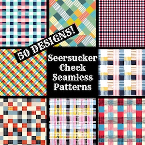 Seersucker Check Seamless Digital Paper, Seersucker Check Printable Scrapbook Paper Seamless Textures, Digital Instant Download
