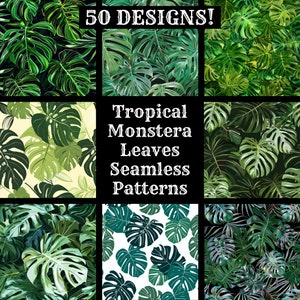 Tropische Monstera Blätter nahtlose digitales Papier, Monstera Blatt druckbare Scrapbook Papier nahtlose Textur, digitale Sofort Download