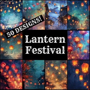 Lantern Festival Journal Paper, Printable Paper, Vintage Journal Supplies, Journal Inserts