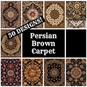 Persian Brown Carpet Journal Paper, Persian Brown Carpet Printable Paper, Vintage Journal Supplies, Journal Inserts