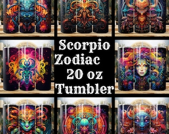 Scorpio Tumbler Wrap Bundle: 20 Zodiac Designs (Digital Download)