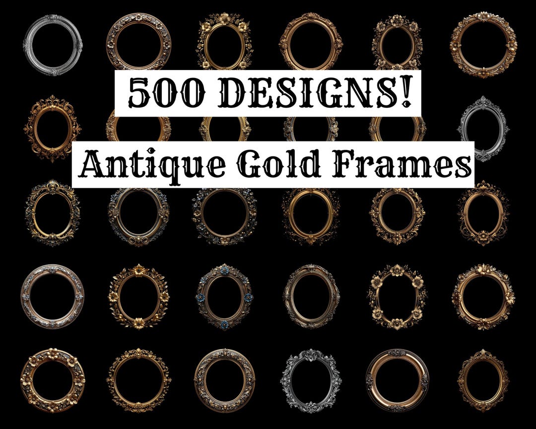500 Antique Gold Frames Clipart - Rococo and Baroque Vintage Clip Art ...