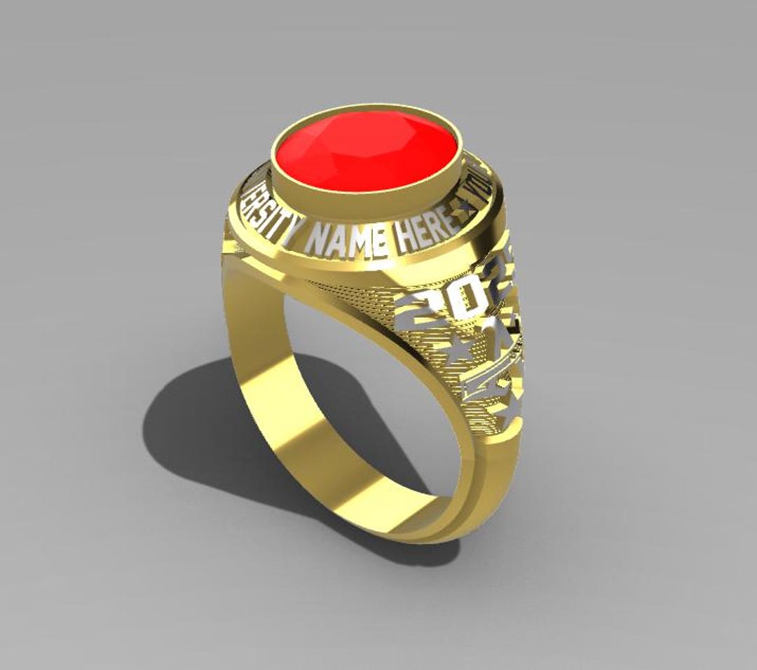 ARCHIVO STL para anillo de graduación para piedra ovalada de 12 x