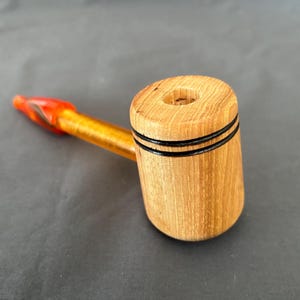Hickory wood pipe with acrylic