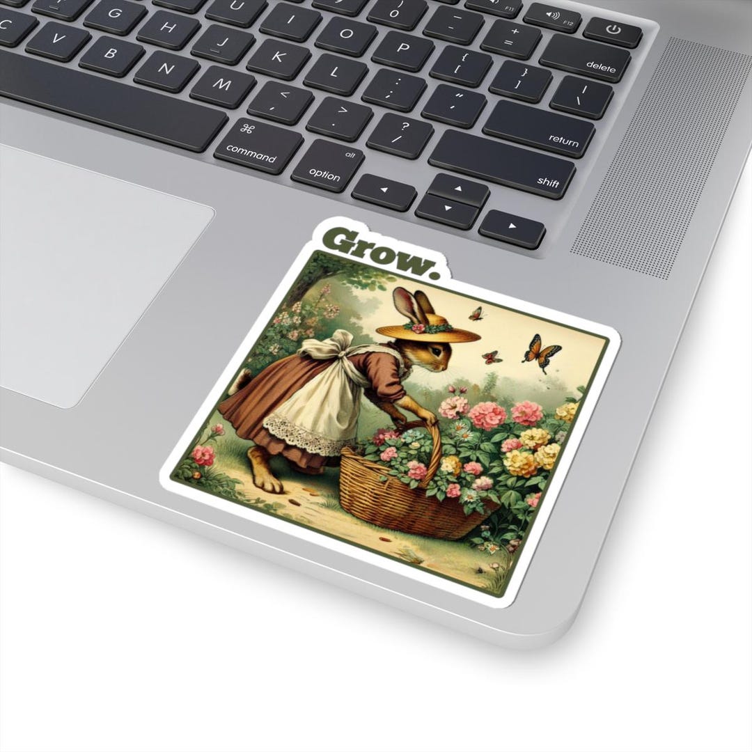Vintage Floral Rabbit Stickers: Nature Lover Decals - Etsy