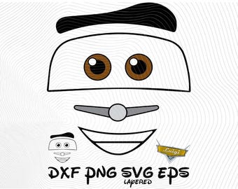 Luigi Cars Face SVG png dxf eps Clipart-logotyp, Cars Luigi SVG tecknad clipart, bil sublimeringslogotyp dekal stötfångarklistermärke Luigi-logotyp (digitalt)