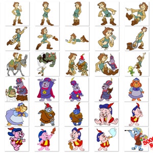 May include: A collection of cartoon illustrations featuring a variety of characters, including a knight, a bear, and a dragon. The illustrations are in a colorful style and are perfect for use in a variety of projects.