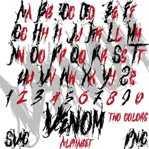 Venom Alphabet Letters Cliparts Bundle, Venom Font Sublimation Images, Venom Spider Alphabet Collection, Venom Font Birthday Party Cliparts