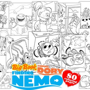 Finding Nemo Finding Dory Big Book of Coloring Pages Kids Activities, Finding Nemo Coloring Book, Finding Dory PDF Printables for Kids Games